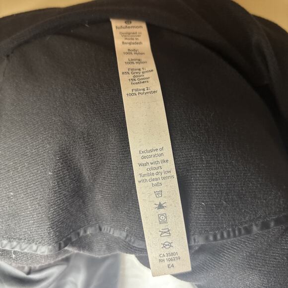 Lululemon Down For It All Long Jacket Hooded Black Puffer Coat Women’s Size 6 - Picture 10 of 12